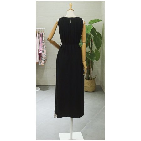 목선핀턱민소매원피스