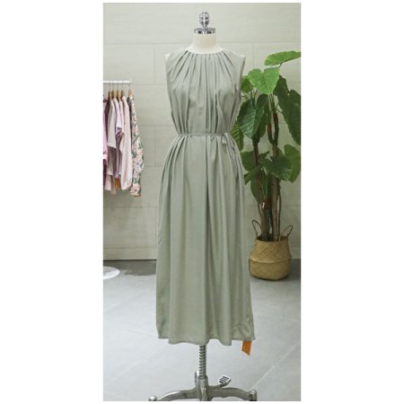 목선핀턱민소매원피스