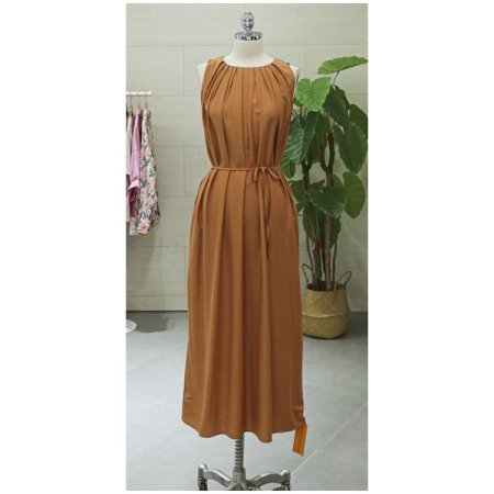 목선핀턱민소매원피스