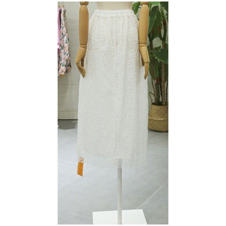 자수포인트배색스커트