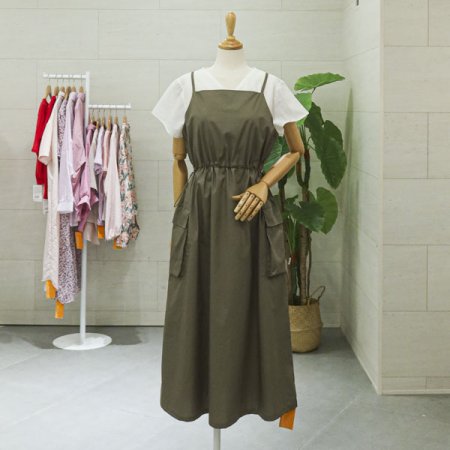 스트링건빵민소매원피스