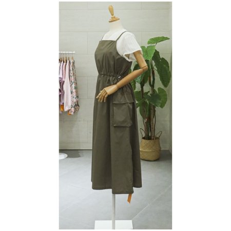 스트링건빵민소매원피스