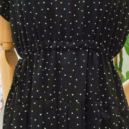 잔하트핀턱스트링원피스