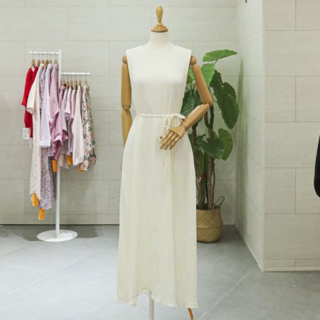 쿨주름민소매롱원피스