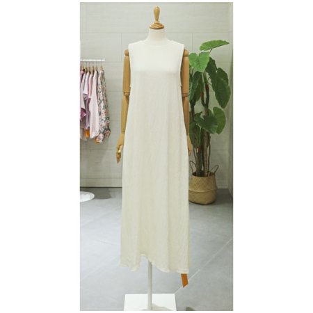 쿨주름민소매롱원피스