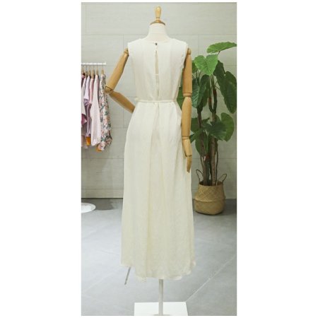 쿨주름민소매롱원피스