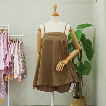 핀턱뷔스티에반바지세트