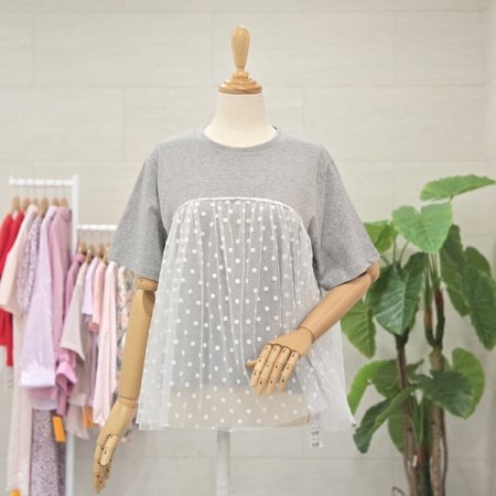 도트레이어드반팔티셔츠