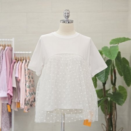 도트레이어드반팔티셔츠