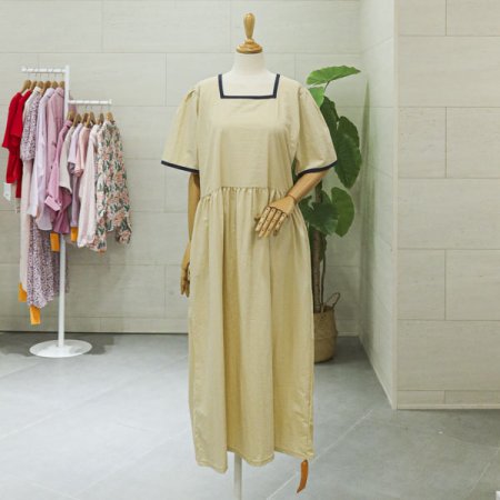 슈미배색반팔원피스