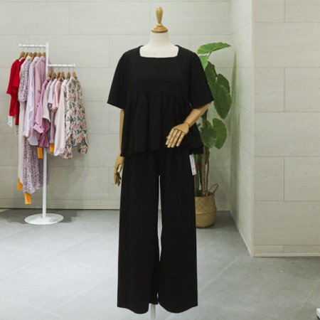 모닝반팔티셔츠바지세트