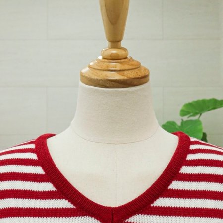 브이넥단가라니트