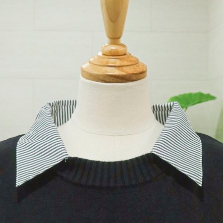 셔츠배색단추긴팔니트