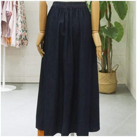 앞핀턱데님스커트