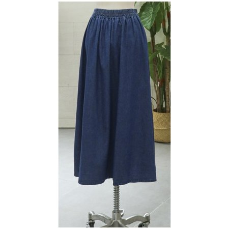 앞핀턱데님스커트