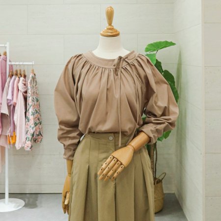 코튼셔링긴팔블라우스