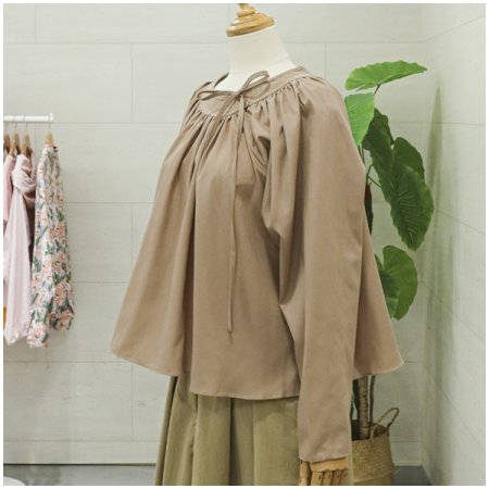 코튼셔링긴팔블라우스