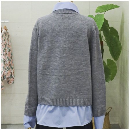 셔츠레이어드긴팔니트