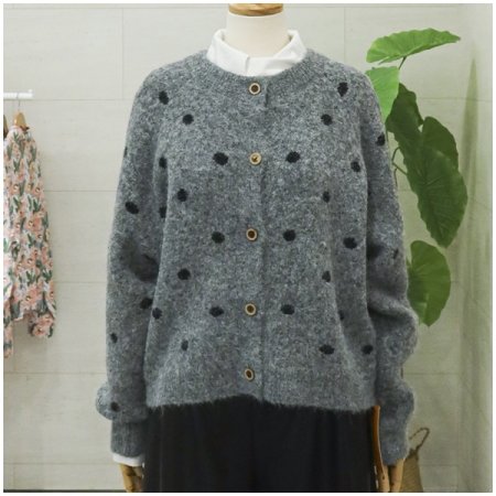 미디도트긴팔가디건