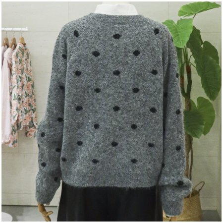 미디도트긴팔가디건