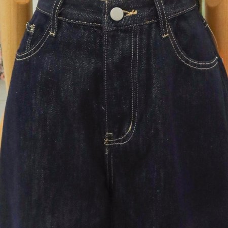 롤업생지와이드데님팬츠