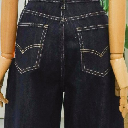 롤업생지와이드데님팬츠