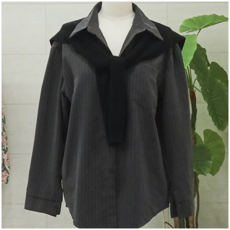 니트숄세트긴팔셔츠