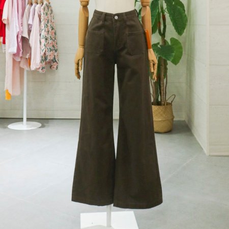 클랜포켓코튼와이드팬츠