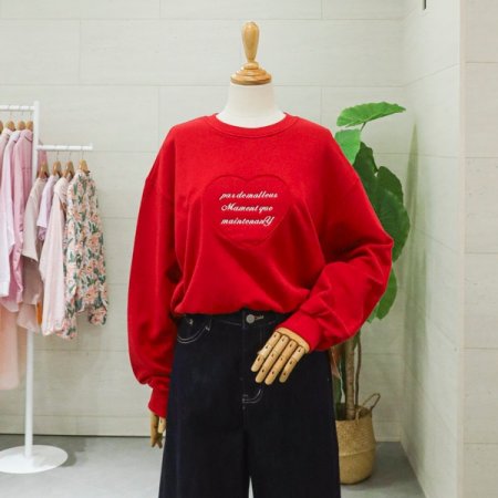 하트패치맨투맨티셔츠