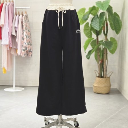 레이어드밴딩와이드팬츠