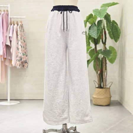 레이어드밴딩와이드팬츠