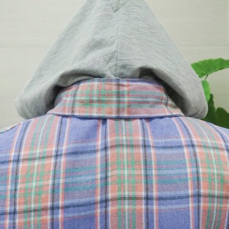 체크후드롱셔츠