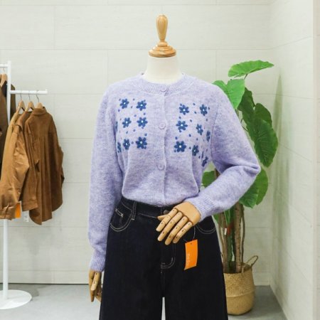 꽃잎자수울니트가디건