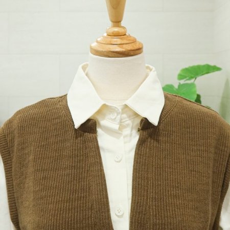 카라셔츠배색니트