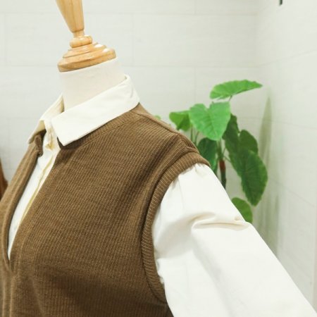 카라셔츠배색니트