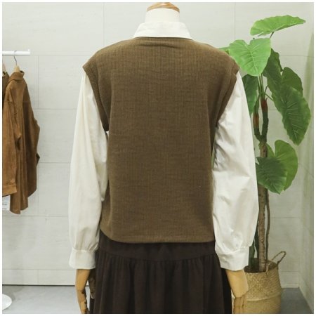 카라셔츠배색니트