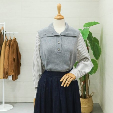 풀셔츠배색니트