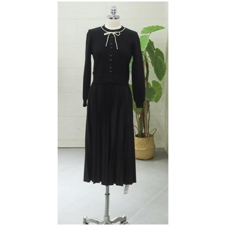 큐티리본플리츠원피스