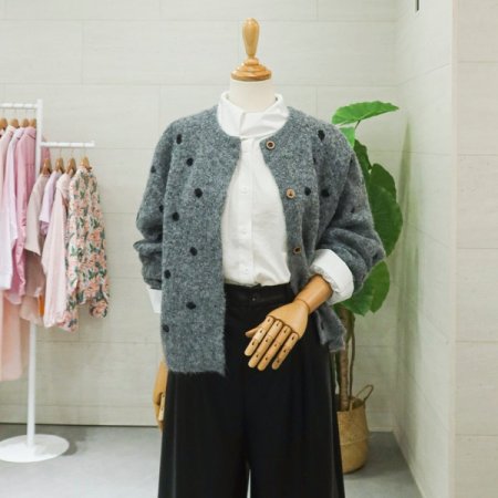 미디도트긴팔가디건