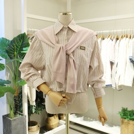 니트숄스트라이프블라우스