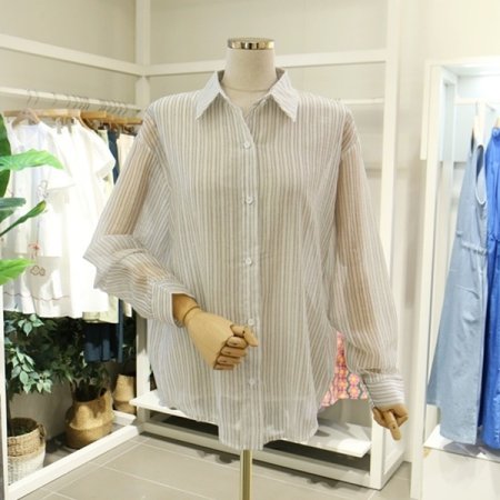 줄지시스루블라우스