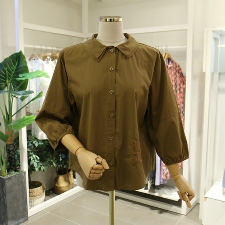 이중카라블라우스