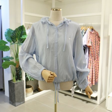 레이온후드남방블라우스