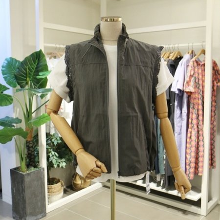 어깨레이스집업베스트