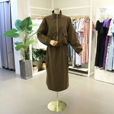 포켓장식집업투피스