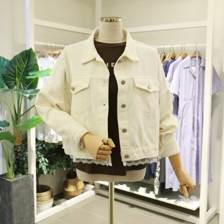 레이스포인트면데님자켓