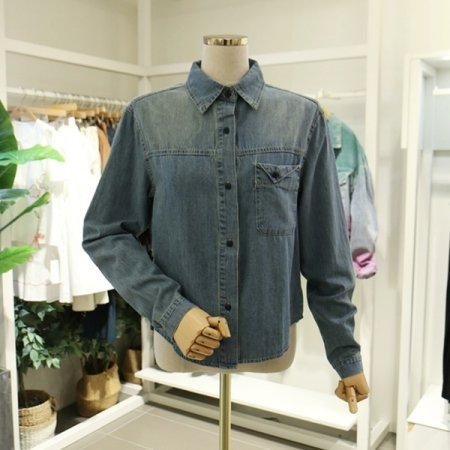 원포켓데님셔츠블라우스