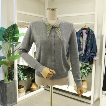 쁘띠배색가디건