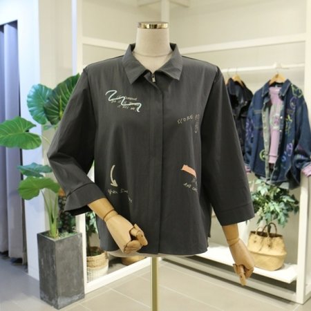 이프집업7부블라우스