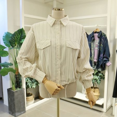 양플랩스트라이프셔츠블라우스